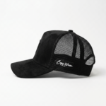 Caps Wear Black SUEDE Trucker Cap - Image 2