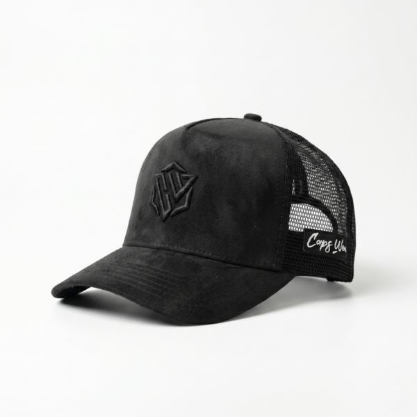 Caps Wear Black SUEDE Trucker Cap