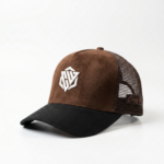 Caps Wear Brown & Black Duo Suede Trucker Edition